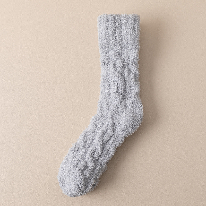 Winter Warm Fuzzy Coral Fleece Socks Women Men Velvet
