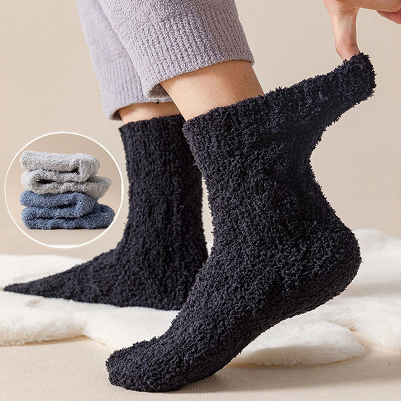 Winter Warm Fuzzy Coral Fleece Socks Women Men Velvet