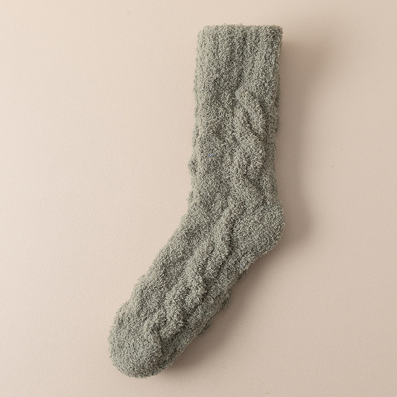 Winter Warm Fuzzy Coral Fleece Socks Women Men Velvet