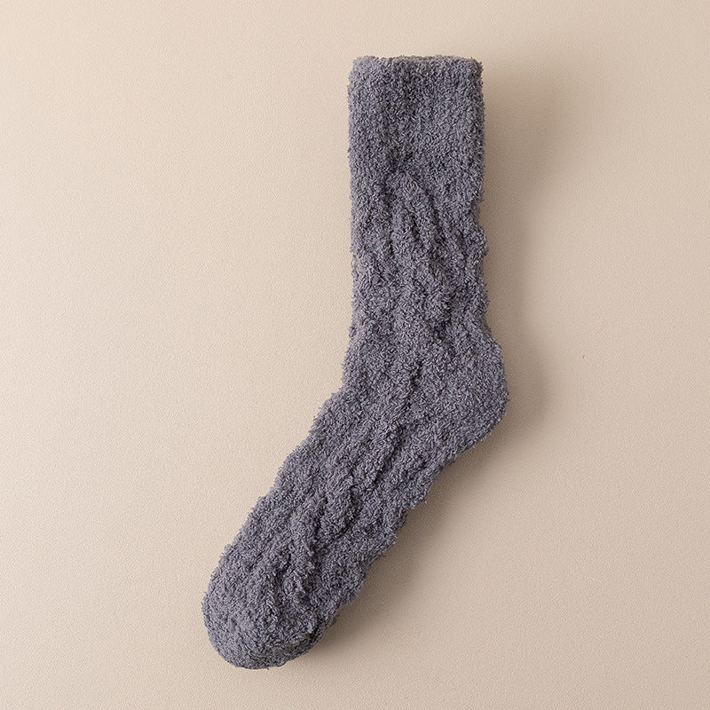 Winter Warm Fuzzy Coral Fleece Socks Women Men Velvet