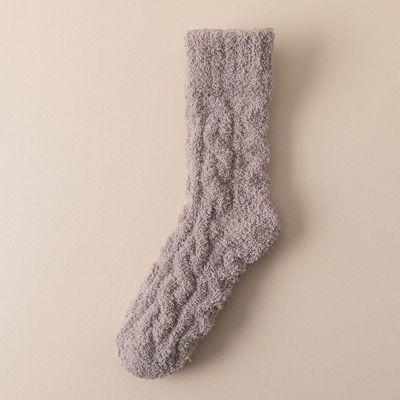 Winter Warm Fuzzy Coral Fleece Socks Women Men Velvet