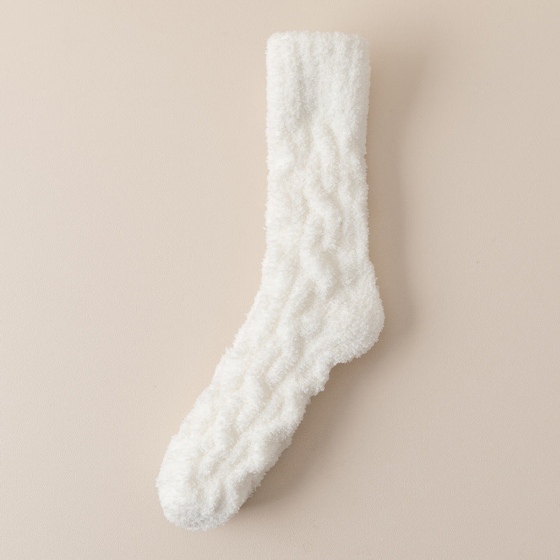 Winter Warm Fuzzy Coral Fleece Socks Women Men Velvet
