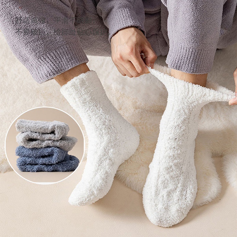 Winter Warm Fuzzy Coral Fleece Socks Women Men Velvet