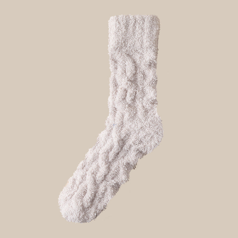 Winter Warm Fuzzy Coral Fleece Socks Women Men Velvet
